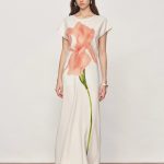 Adelaide Iris Print Short-Sleeve Dress in Soft Stretch Fabric