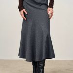 Arlene Wool Pleated Skirt in Merino Wool