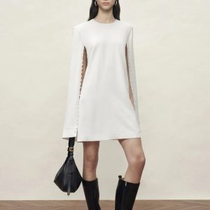 Audrey Pearl Short Cape Dress in Triacetate Blend