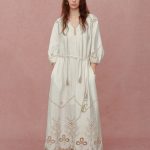 Antonia Artisan Embroidery Dress in Linen Blend