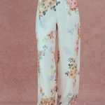 Alice Watercolor Flora Pants in Silk-Linen